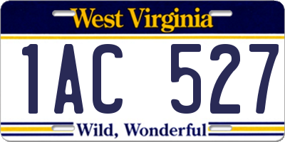 WV license plate 1AC527