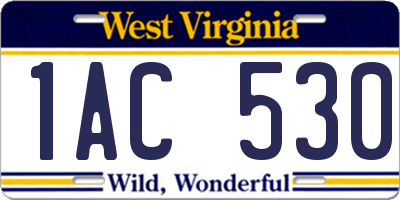 WV license plate 1AC530