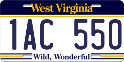 WV license plate 1AC550