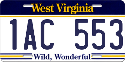 WV license plate 1AC553