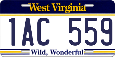 WV license plate 1AC559