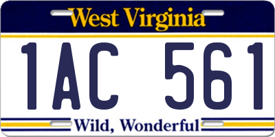 WV license plate 1AC561