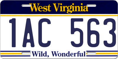 WV license plate 1AC563