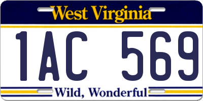 WV license plate 1AC569