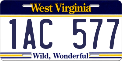 WV license plate 1AC577