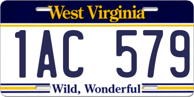 WV license plate 1AC579