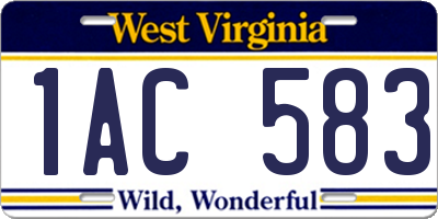 WV license plate 1AC583