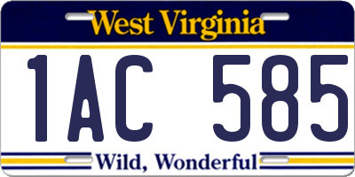 WV license plate 1AC585