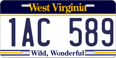 WV license plate 1AC589