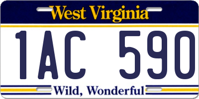 WV license plate 1AC590