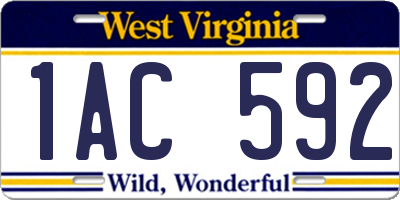 WV license plate 1AC592