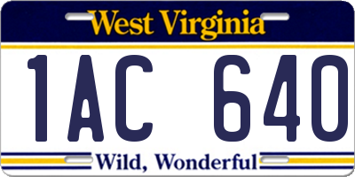 WV license plate 1AC640