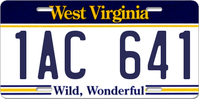 WV license plate 1AC641