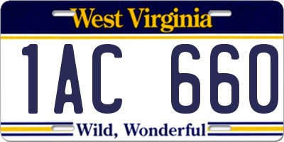 WV license plate 1AC660