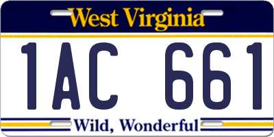 WV license plate 1AC661