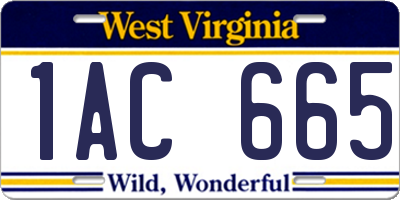 WV license plate 1AC665