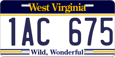 WV license plate 1AC675