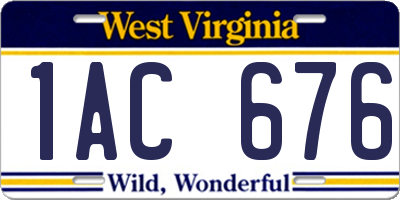 WV license plate 1AC676