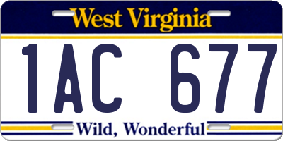 WV license plate 1AC677