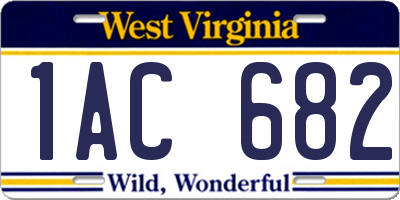 WV license plate 1AC682