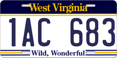 WV license plate 1AC683