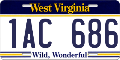 WV license plate 1AC686
