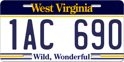 WV license plate 1AC690