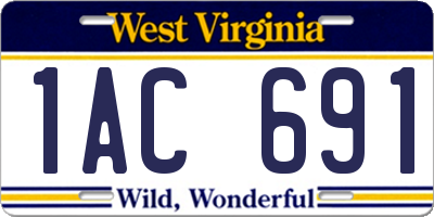 WV license plate 1AC691