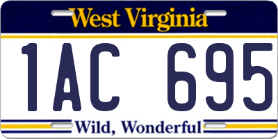 WV license plate 1AC695