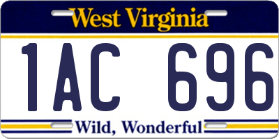 WV license plate 1AC696