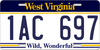 WV license plate 1AC697