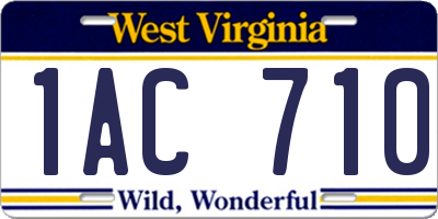 WV license plate 1AC710