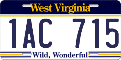 WV license plate 1AC715