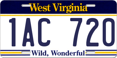 WV license plate 1AC720