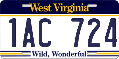 WV license plate 1AC724