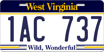 WV license plate 1AC737