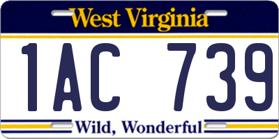 WV license plate 1AC739