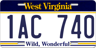 WV license plate 1AC740