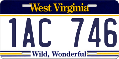 WV license plate 1AC746
