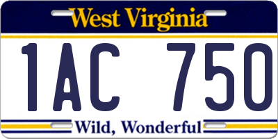 WV license plate 1AC750