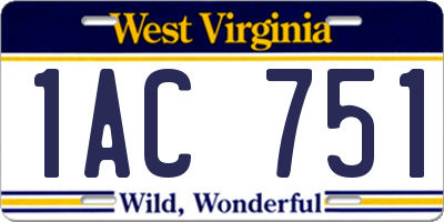 WV license plate 1AC751