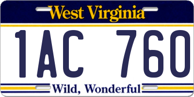 WV license plate 1AC760