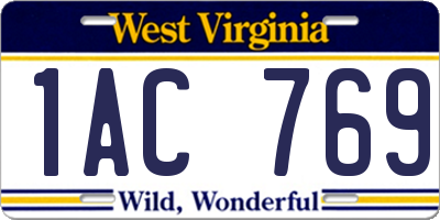 WV license plate 1AC769