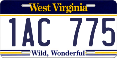 WV license plate 1AC775