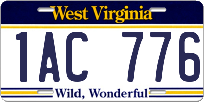 WV license plate 1AC776