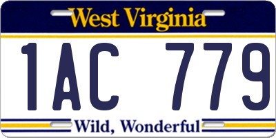 WV license plate 1AC779