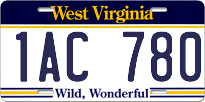 WV license plate 1AC780