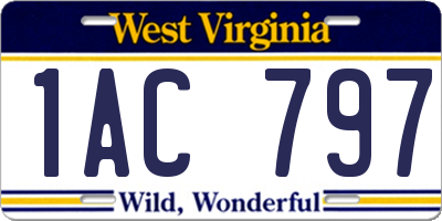 WV license plate 1AC797