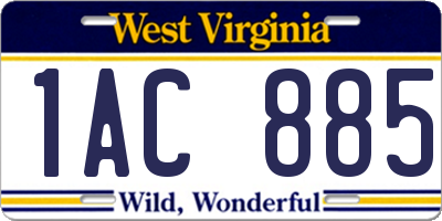 WV license plate 1AC885