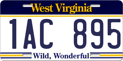 WV license plate 1AC895